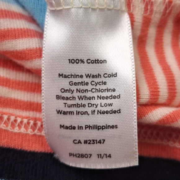 Talbots 3XP 100% Cotton Multicolor Striped 3/4 Sleeve Pullover Top - Picture 5 of 8